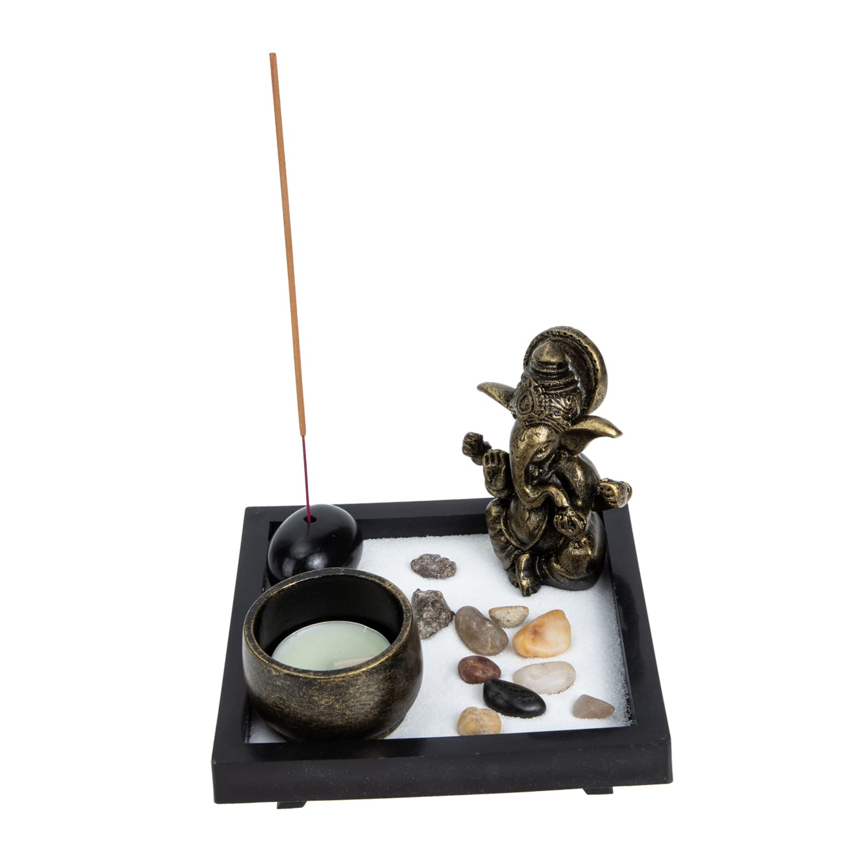 Kisangel Zen Style Desktop Sandbox Adornment Artware Set Home Decor Zen Garden for Desk Box Ornament Meditation Benefits