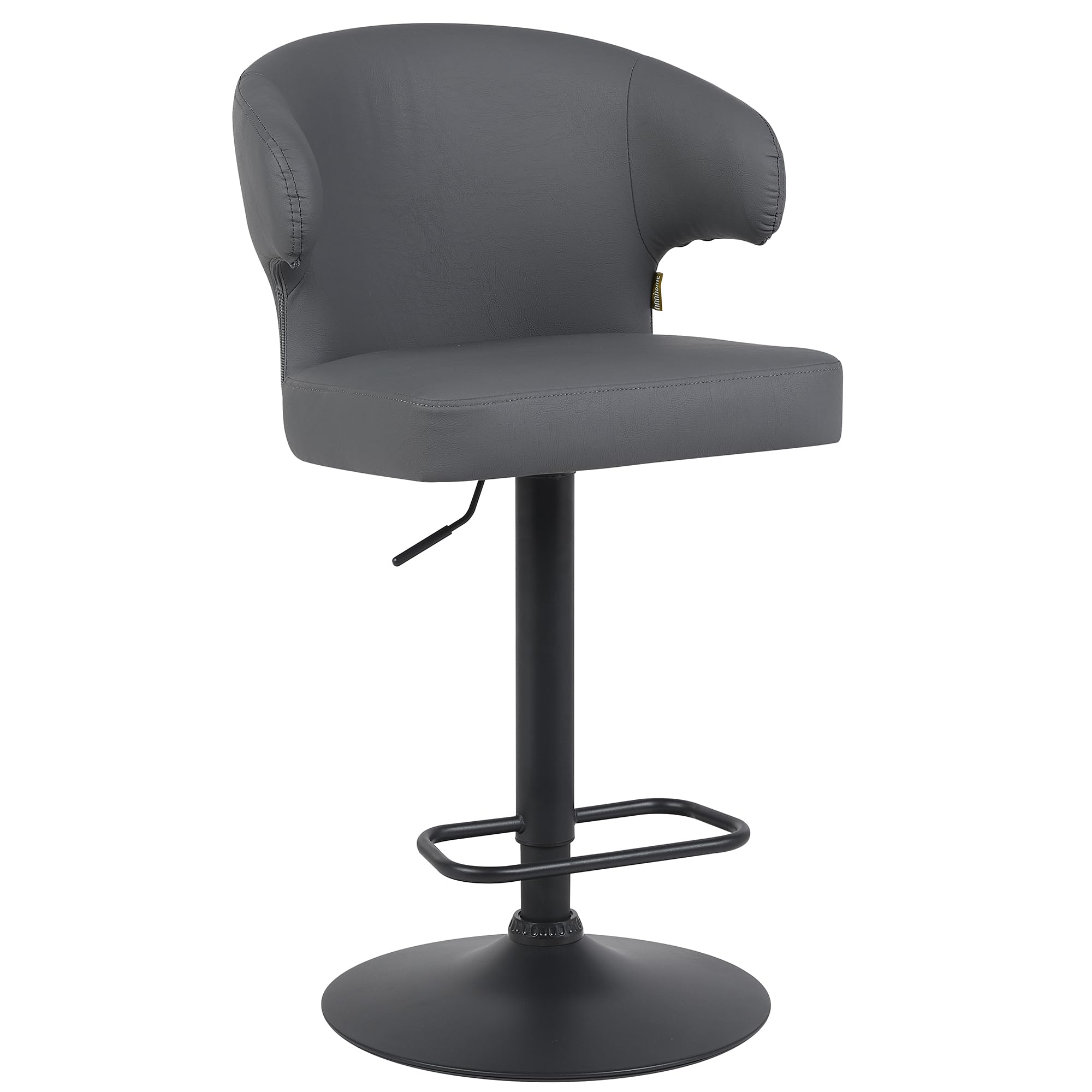 HNNHOME Embrace Faux Leather Swivel Breakfast Kitchen Bar Stool (GREY)