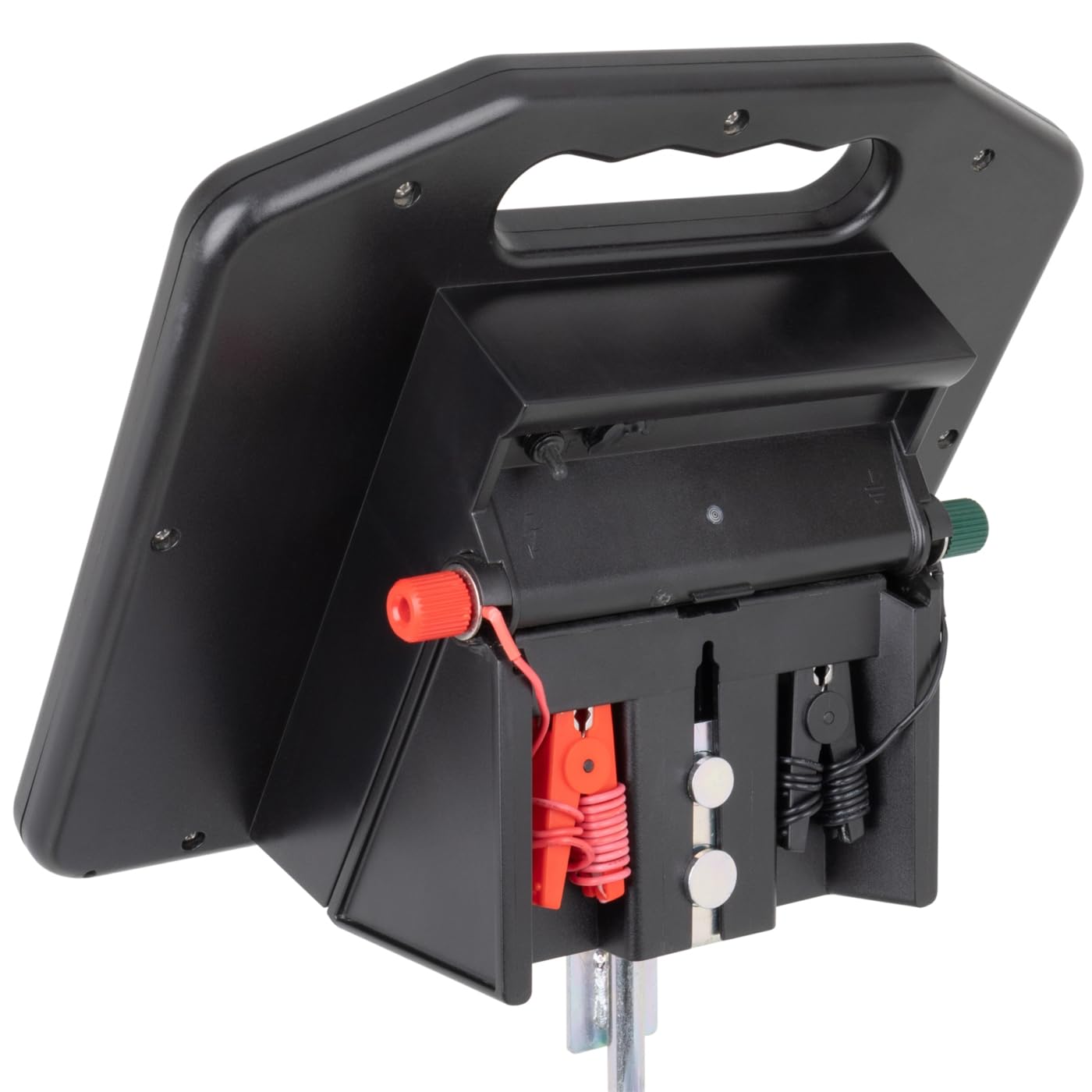 VOSS.farming Weidezaungerät Sunny 800, 9.500V mit Solarmodul 5W, Akku 12V AMG 7,2Ah, Elektrozaungerät, Stromgerät Weidezaun, Elektrozaun mobil