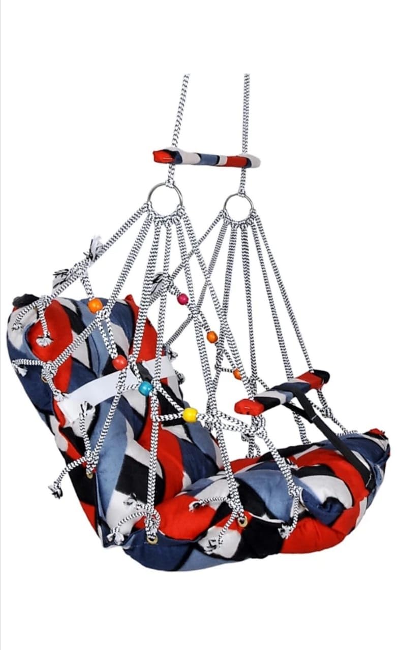 Swing Hammock, Multicolor_Pattern, Hanging Cradle with Colorful Beads, Indoor Outdoor-image-37