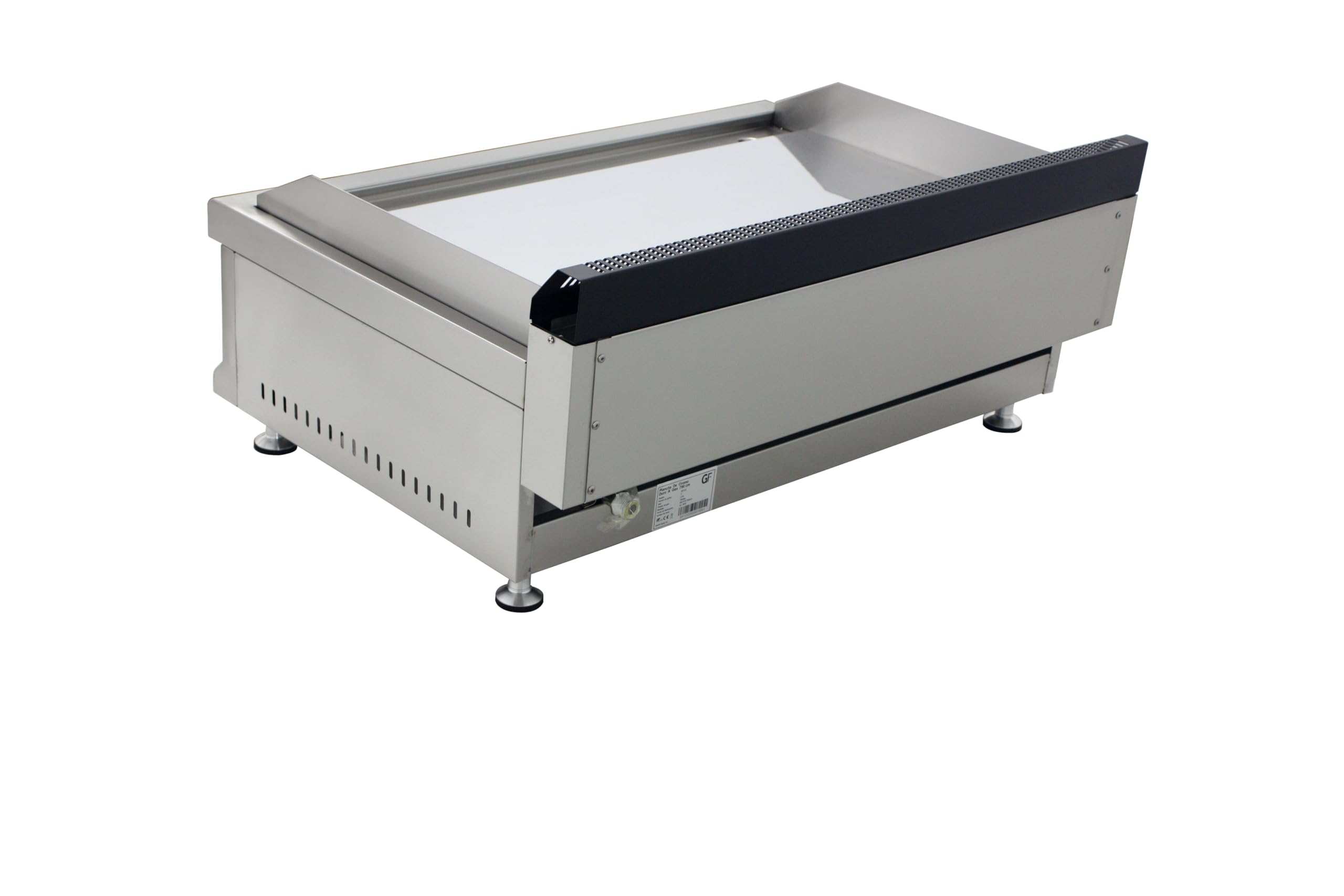 Plancha Industrial de Cromo Duro para Cocina Profesional, Acero Inoxidable, Gas o Eléctrica, Encendido Piezoeléctrico, Cajón Recograsas, Varias Medidas y Potencias (800 × 575 × 365 mm)