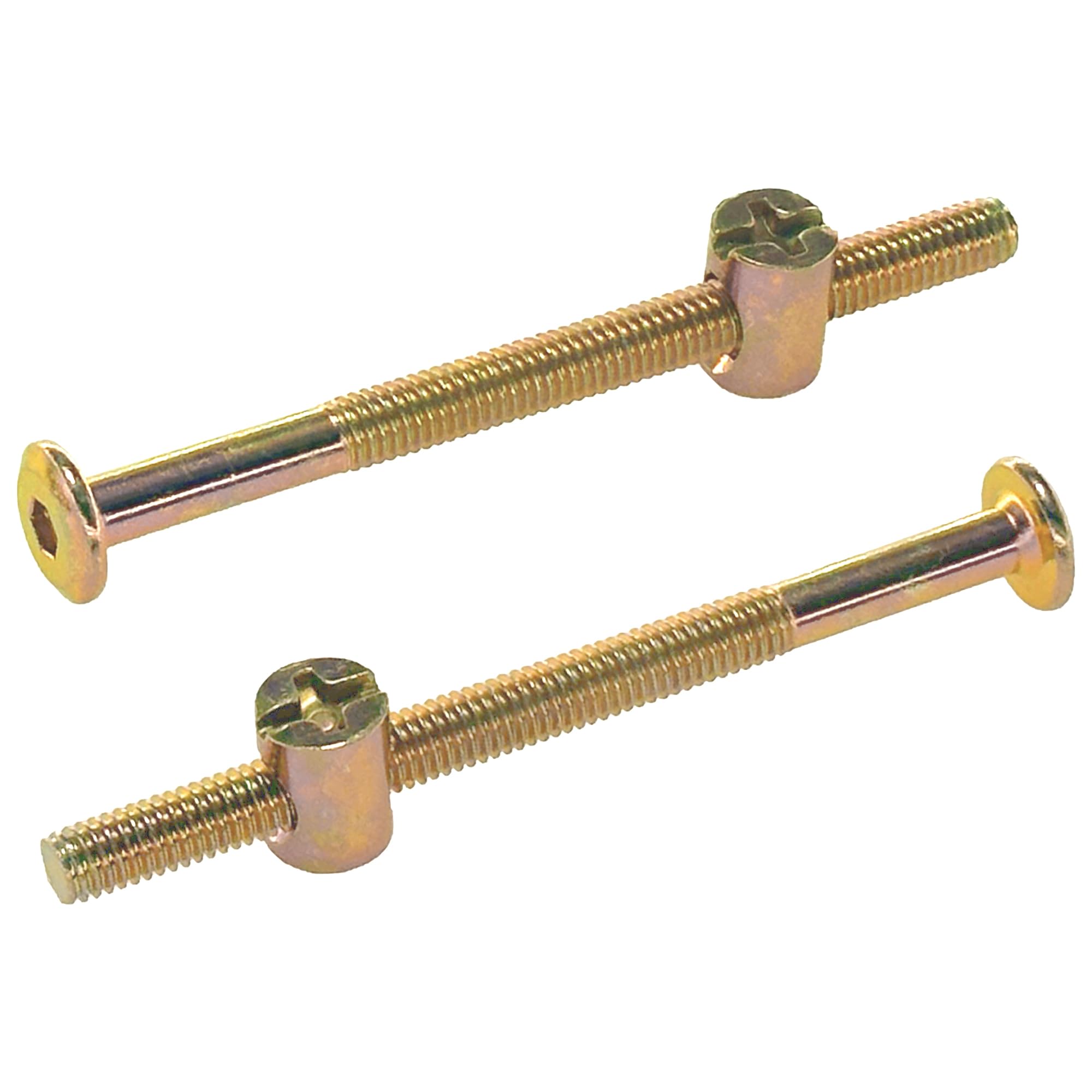 10-Set M6 Furniture Bolt and Nut Kit, Hex Socket Bed Bolts, Screws, and Nuts (80mm), colored zinc plating