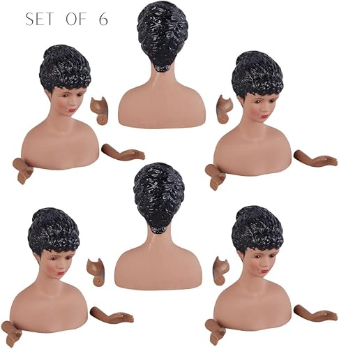 Factory Direct Craft - Juego de cabezas y brazos de muñeca de ángel de vinilo Surtido de adornos para árbol de muñecas de ángel, adornos y