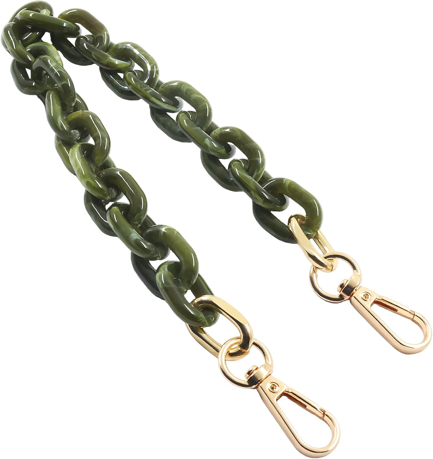 Rierdge 15 Inch Green Acrylic Purse Strap Replacement Chain