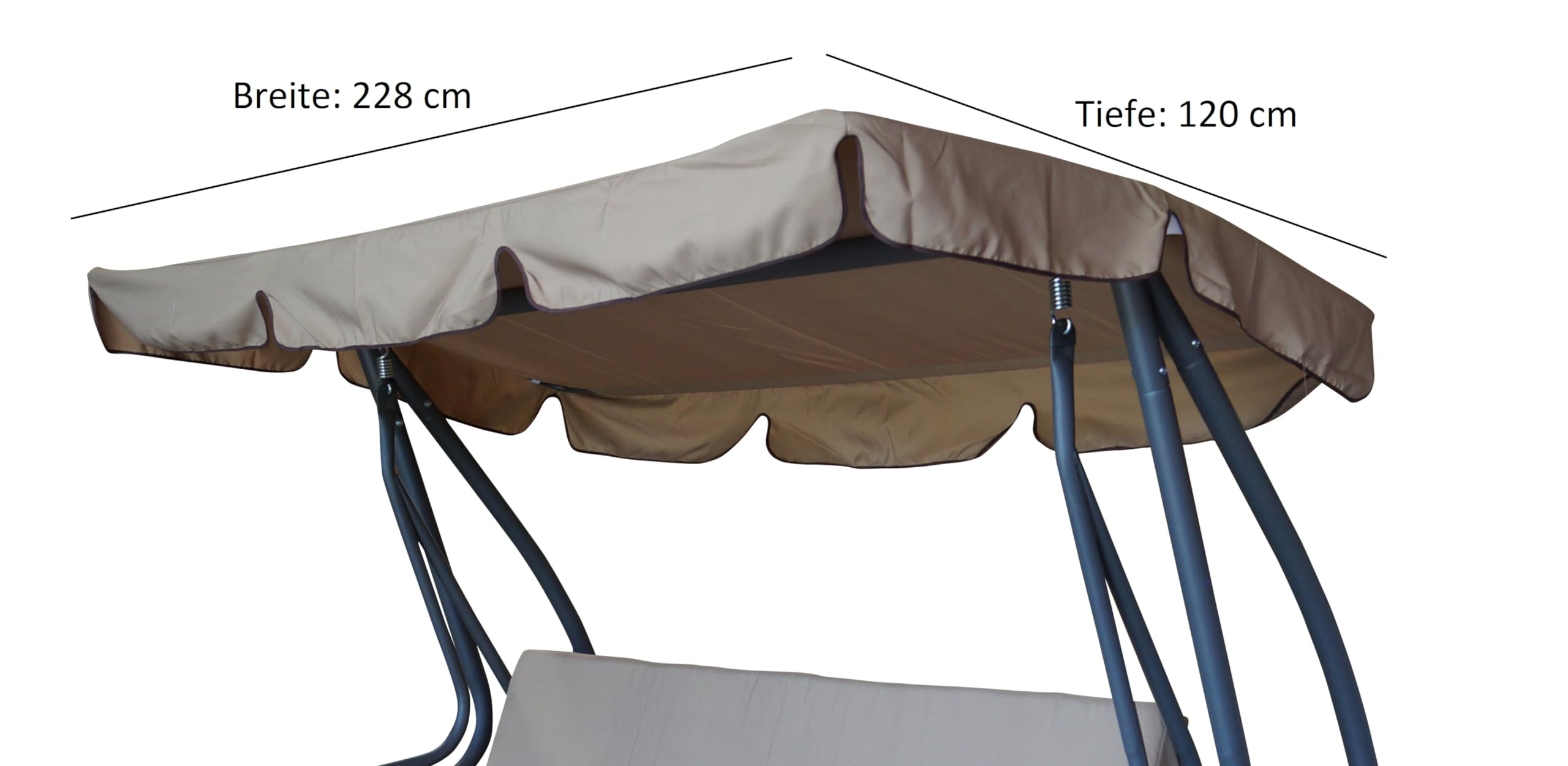 DEGAMO Dachplane für 4-sitzer Hollywoodschaukel Miami 228x120cm (Beige)