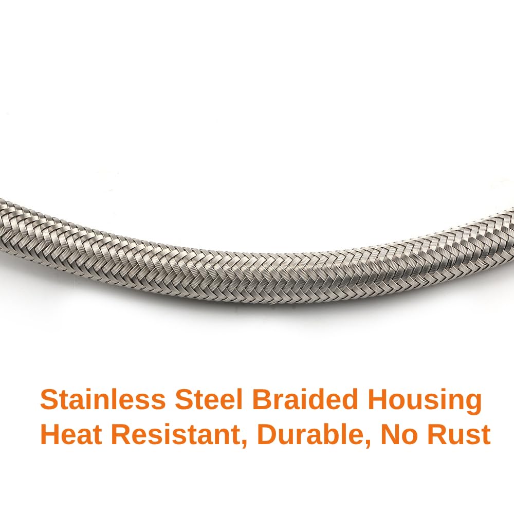 Stainless Steel Flexible Transmission Dipstick For GM 4L80E, 700R4, 4L60E - Firewall Mount, 29.5" Long, Black