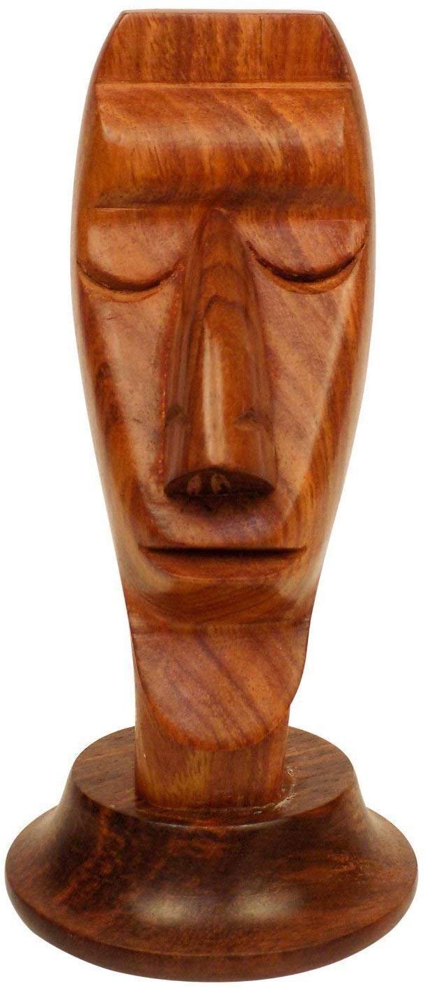 S.B.ARTS Handcrafted Wooden Spectacle Eyeglasses Holder Face Shaped Eyewear Retainer-Sunglasses Holder Display Stand, Spectacle Specs Stand- Optical Glass Accesories, Home Office Desk Decor Gift