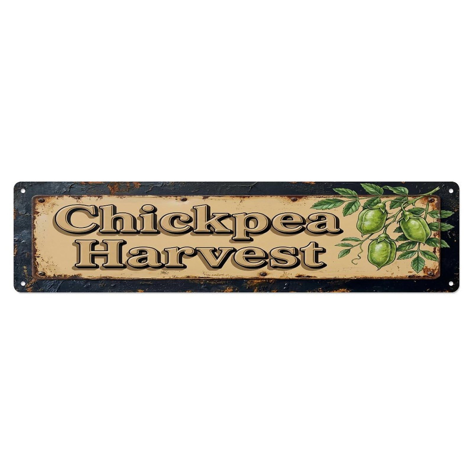 Vintage Chickpea Harvest Protein Farmhouse Metal Tin Sign