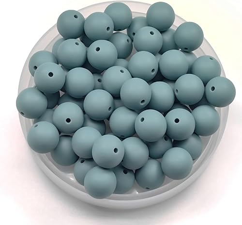 Miniatura 1 de 60 cuentas redondas de silicona de goma de 0.59 pulgadas a granel, magnífico kit de fabricación para llavero, borlas, collar, pulsera, joyería,