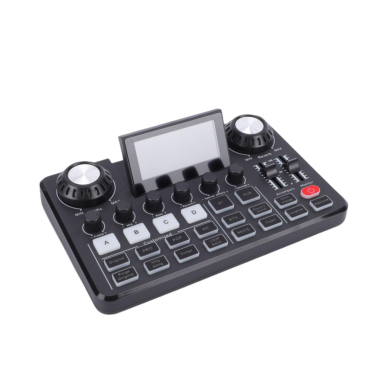 Jectse Kit Microfono per Podcast, Microfono a Condensatore con Braccio Snodato e Mixer, Schermo LED Regolabile a 85°, per Registrazioni su PC, Streaming e podcasting.
