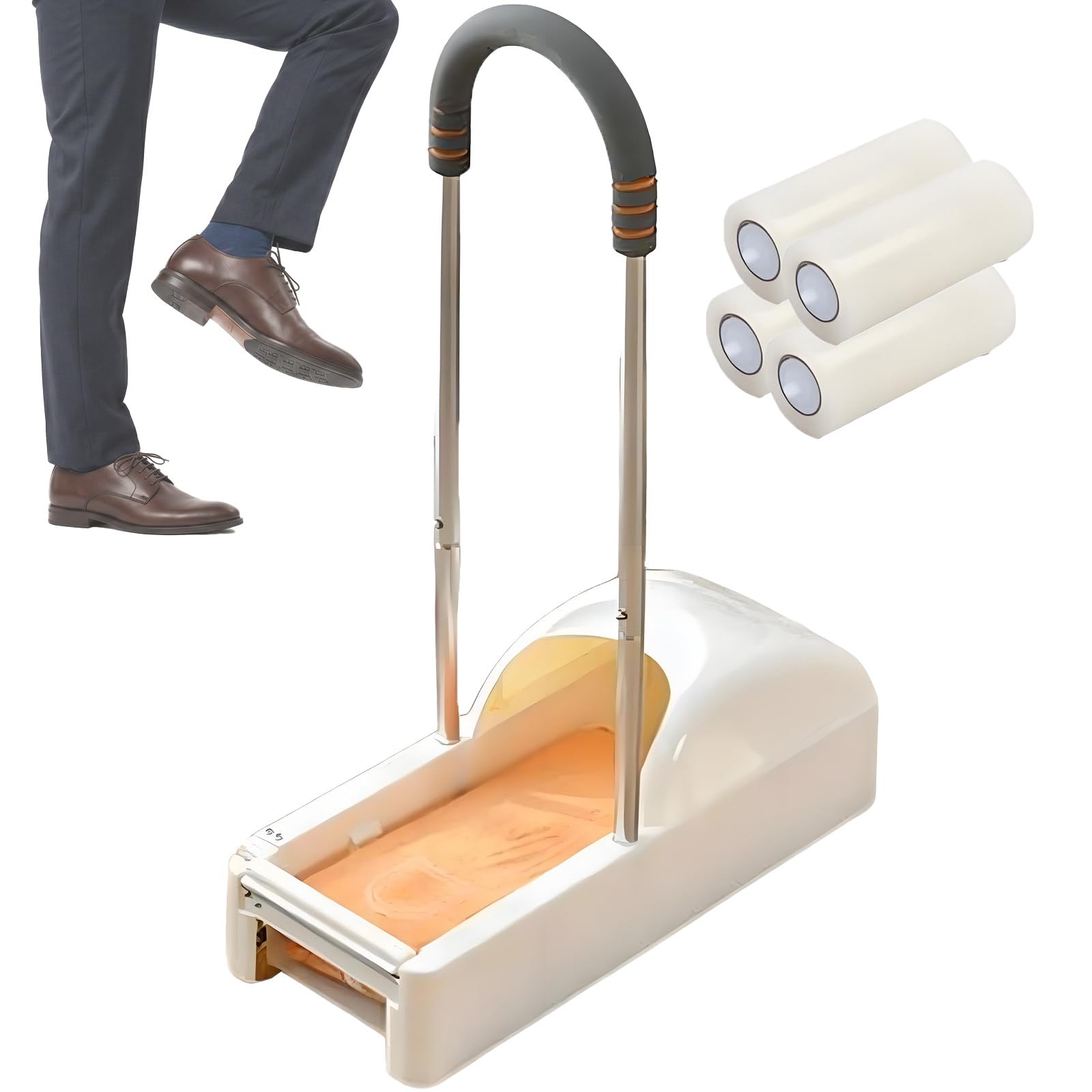 Lot de 1200 couvre-chaussures jetables avec support de main, design antidérapant pour l'intérieur, la maison et le bureau