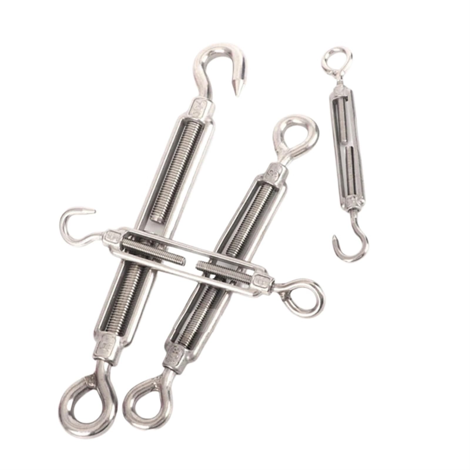 SDGBCXD， Lot de 5 crochets de réglage et tendeurs à œillet en acier inoxydable 304 for chaîne et câble métallique,Tendeur(Cc Type 5pcs,M10)