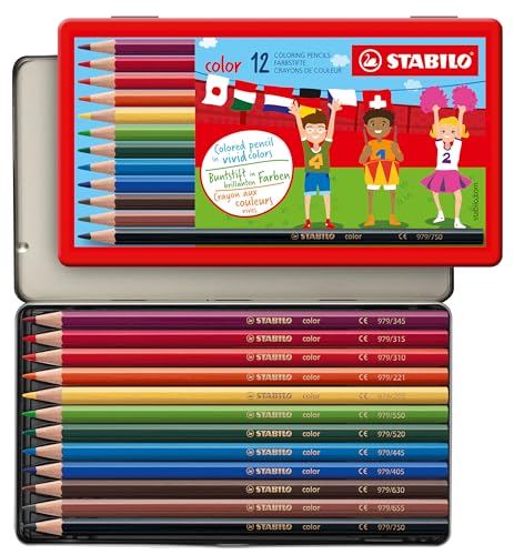 STABILO color - Crayon de couleur - Boîte métal x 12 crayons de coloriage