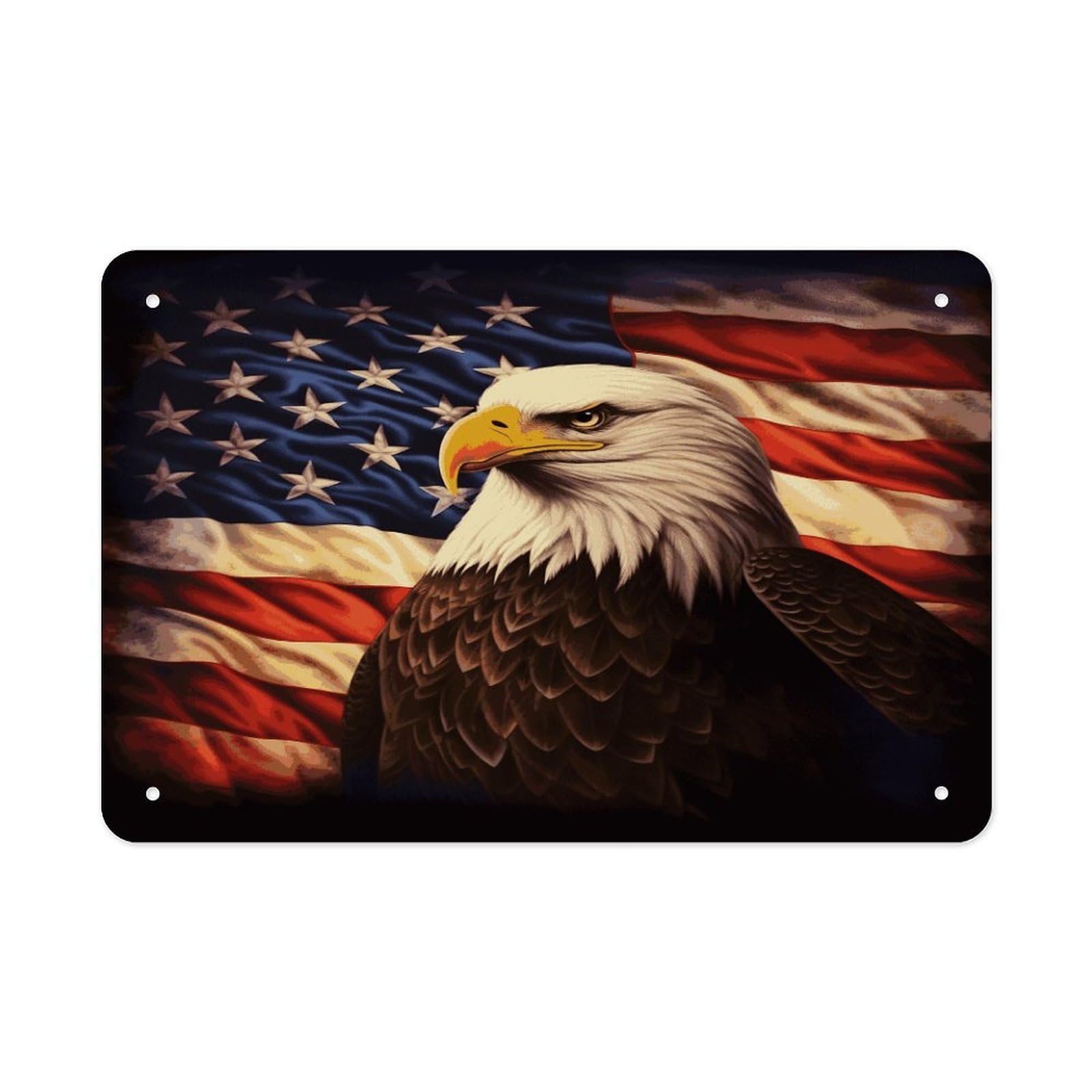 Fodpand Style Flag And Eagle Wall Art Metal Signs Tin Sign