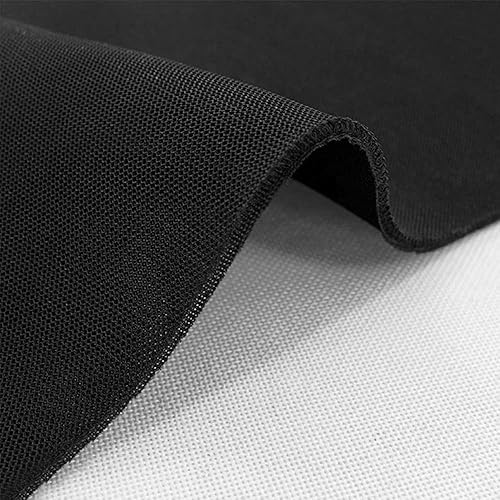 Flushbay Tela para parrilla de altavoz, material de cubierta de tela negra para altavoces, a prueba de polvo, altavoces para el hogar, gabinete