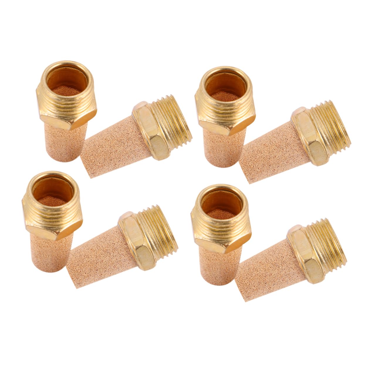 OSOLADY Brass Solenoid Valves 4pcs Set Pneumatic Noise Reducing G1/2 Male Thread Easy Install for Air Compressor