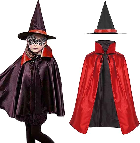 Vampir Umhang Herren Halloween - Rot/Schwarz Mit Stehkragen Für Kostüm-Partys