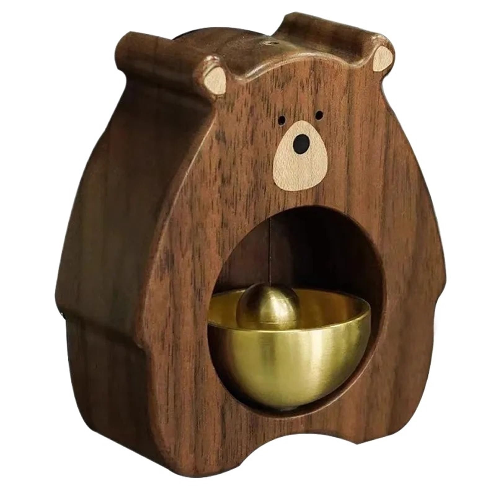 Ilumos Walnut Korean Style Wooden Door Bell Decor - Chinese Beech And Wind Chime For Housewarming Gifts(Walnut)