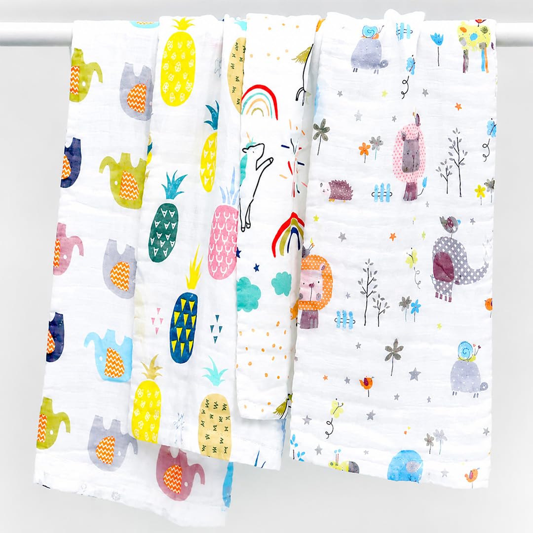 MOM CARE Muslin Baby Bath Towel Cotton Super Soft Bathing Towels for Newborn Highly Absorbent, Kids Boys and Girls (Pack of 1) White Size 50 x 100 cm-image-41