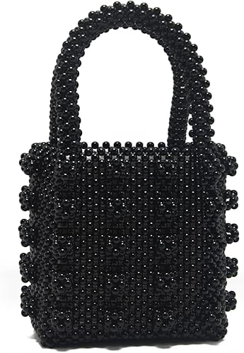 TOPSMU Bolso de perlas de cristal de la perla tejido hecho a mano para el bolso de las mujeres bolsos con cuentas