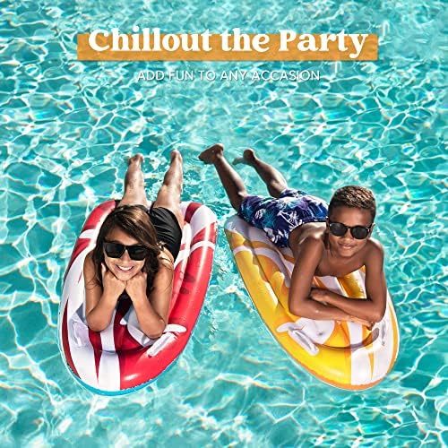 JOYIN Inflatable Boogie Boards for Kids Swimming Pool Floating Toys, Learn to Swim Water Boards Pack of 2