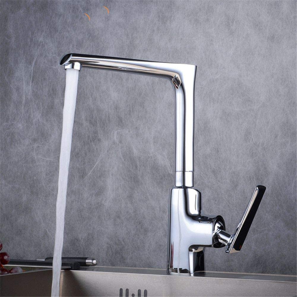 VDOQTLJT Brass Rotary Universal Water-Saving Vegetable Wash Basin Kitchen Sink Faucet Hot Water Mixer Black(Electroplate)