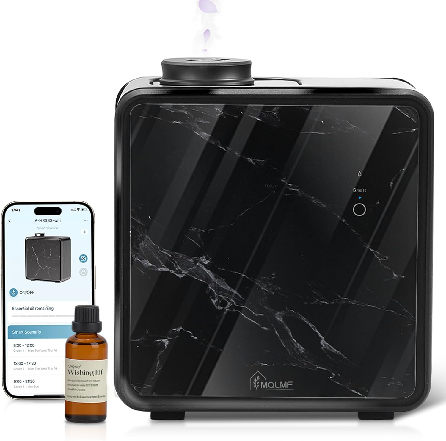 HVAC Scent Diffuser Whole House,WiFi App Remote Control & Bluetooth,Auto Oil Level Detection,3500 Sq Ft,Metal,Commercial Hotel Collection Waterless Diffuser Machine,Scent System - Black