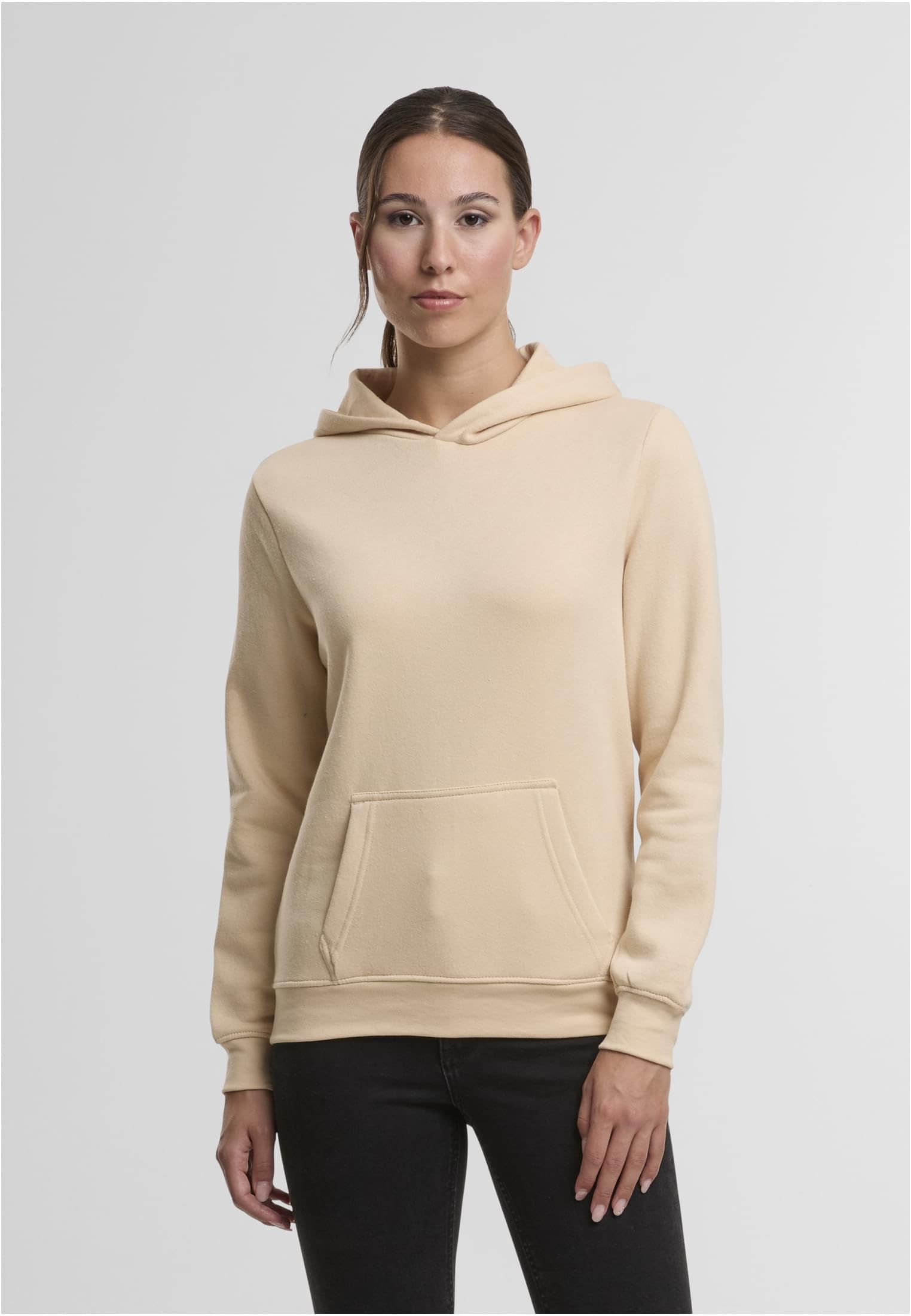 Urban Classics Damska bluza z kapturem Basic Essential – luźna bluza z kapturem o regularnym kroju z kieszenią typu kangurka – wygodna bluza z kapturem na co dzień, w czasie wolnym i na ulicę