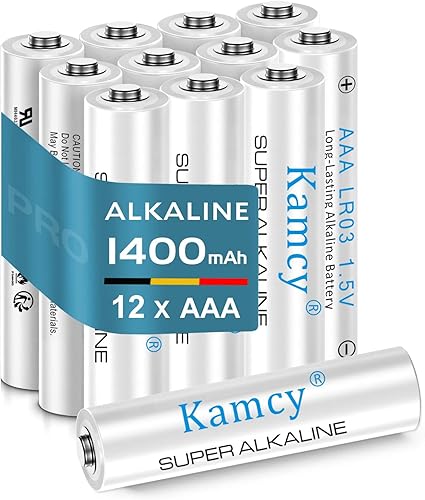 Miniatura 1 de Paquete de 12 pilas alcalinas AAA, pilas triple A con potencia de larga duración, batería AAA para dispositivos domésticos y de oficina, pilas a