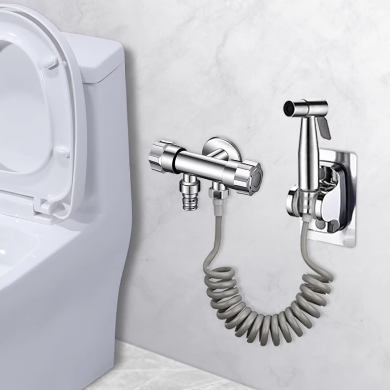 Manguera de ducha flexible de 1,5 m a 2 m, manguera retráctil de alta presión, color gris, antitorsión, ajuste universal para baño, material de fácil instalación