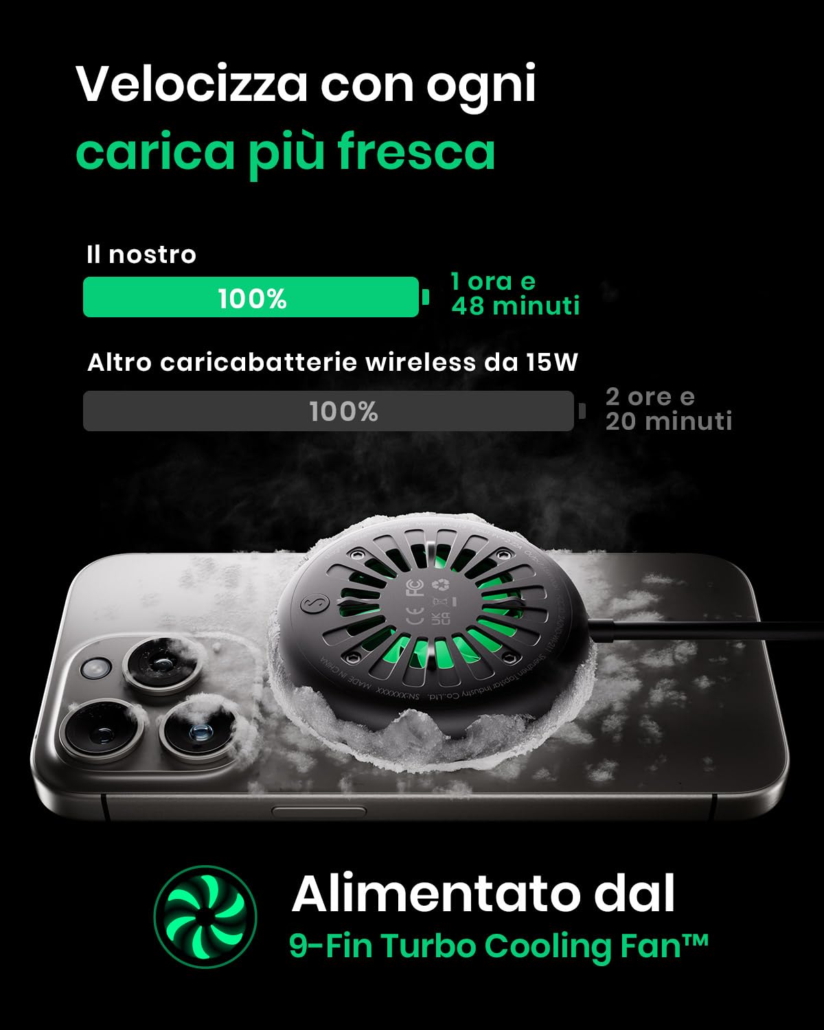 INIU Caricatore iPhone Wireless per MagSafe, 15W Ricarica Rapida Caricabatterie Wireless Dissipazione Efficiente per iPhone 16 15 Pro Max iPhone 14 Plus 13 12 (Adattatore e Cavo USB C Inclusi)