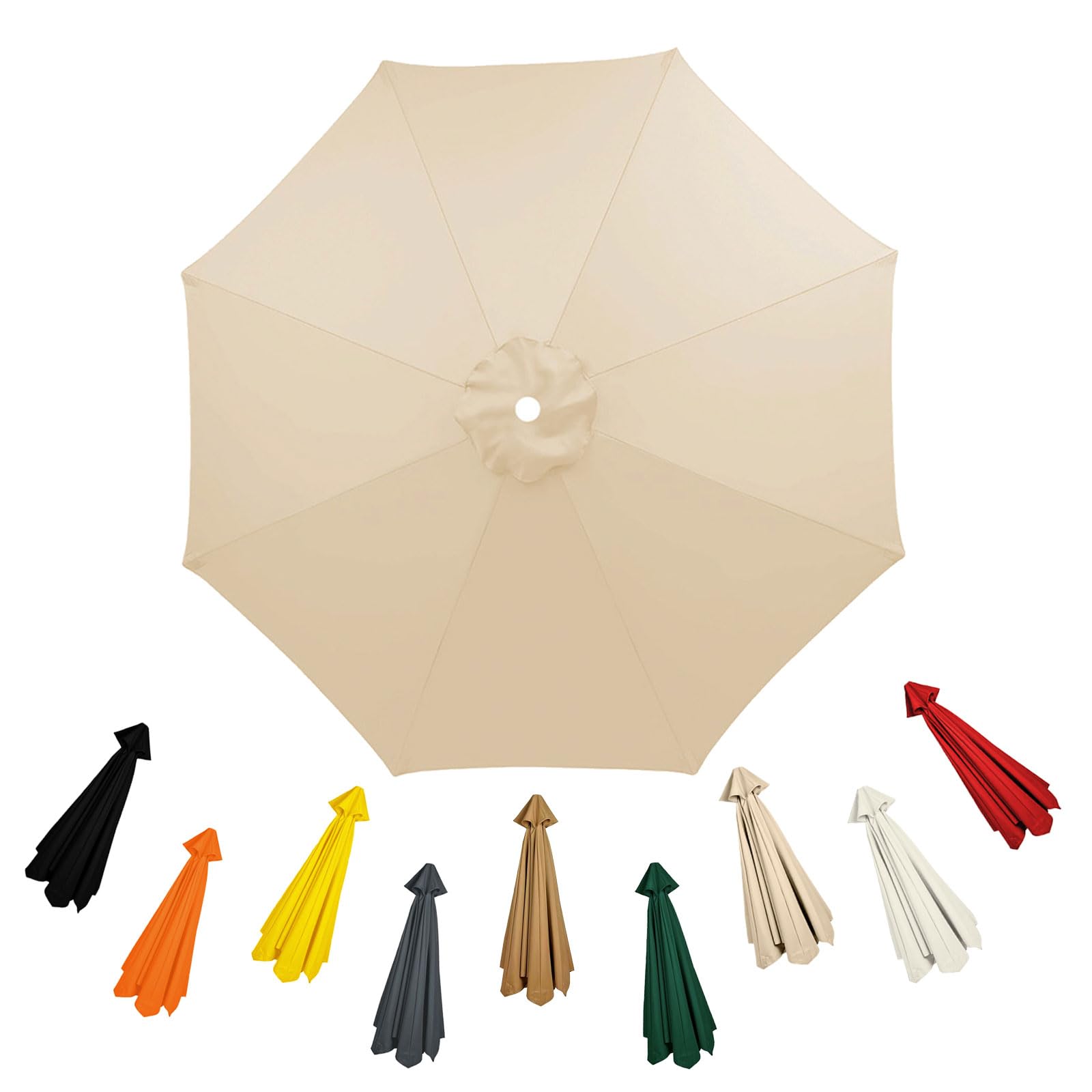 Toile de rechange pour parasol 4.0m bâche remplacement 8 bras dessus parapluie