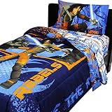5pc Star Wars Full Bedding Set Rebels Fight Comforter and Sheet Set
