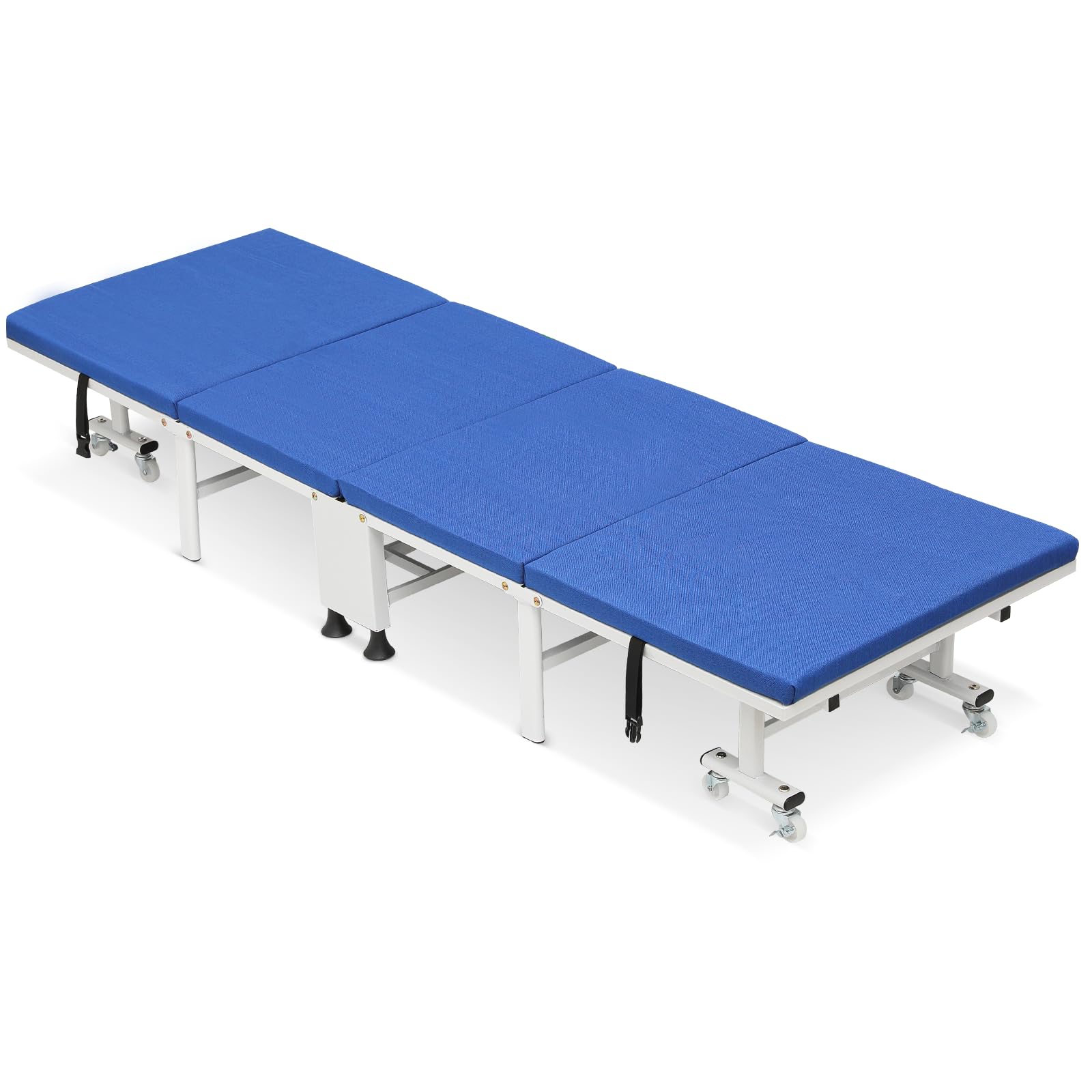 Athena Collection Cot for Adult Sleeping with Comfortable Mattress, Portable Folding Cot Bed with Wheel for Move Easily Space Saving Bed for Outdoor Patio Camping Travel Office Nap Support 330lbs