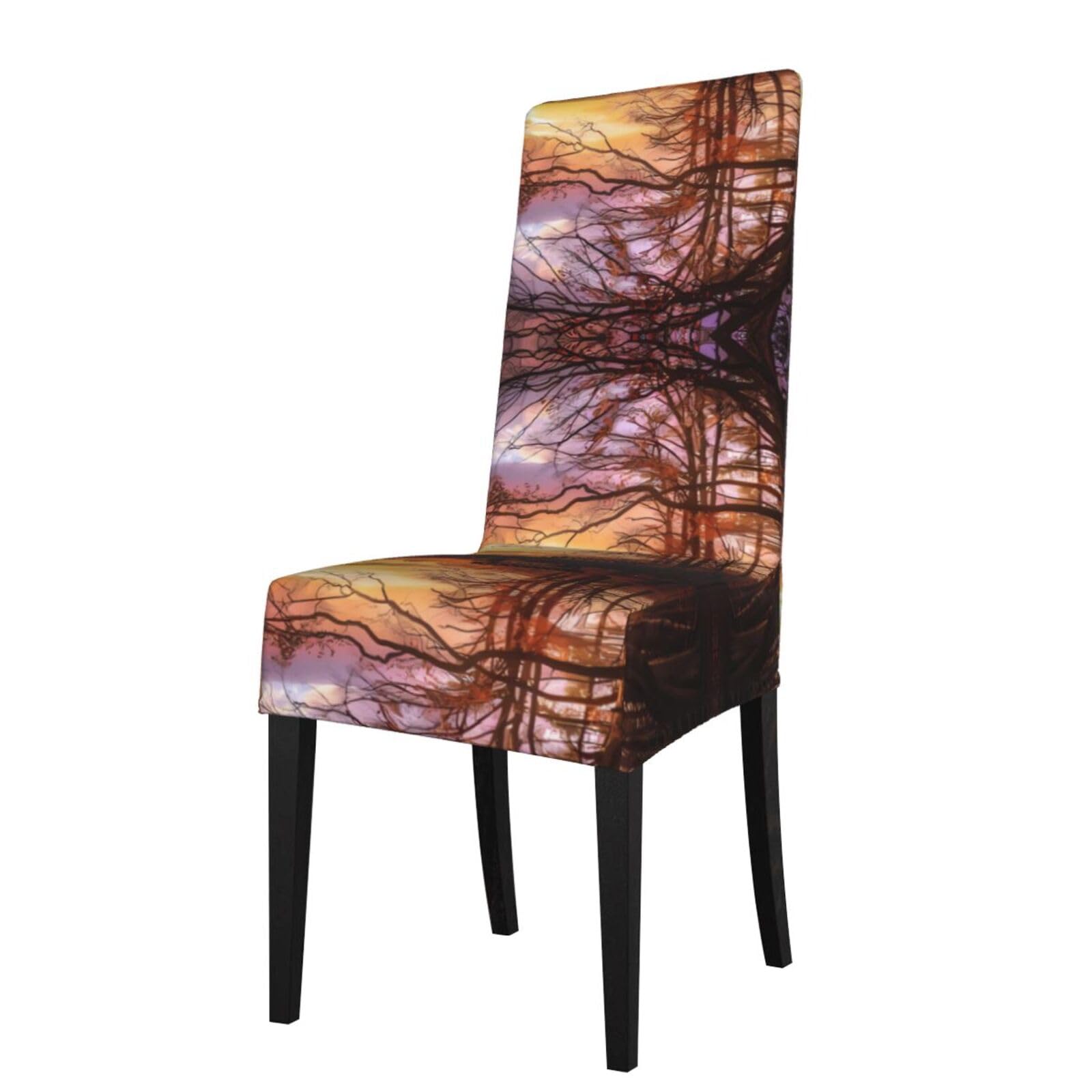 Yyhwhjde Black Lonely Bench Sunset Prints Protection Cover For Dining Chair – Stretch Slipcovers For A Fresh, Refreshed Dining Room Look!