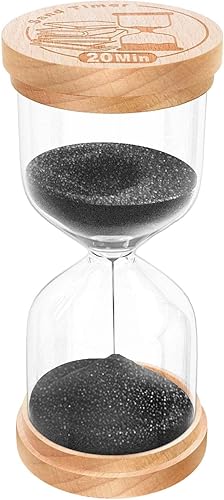 Miniatura 27 de Reloj de arena con temporizador de arena de 15 minutos, reloj de arena de madera de haya, pequeño vidrio de madera roja de 15 minutos, reloj de