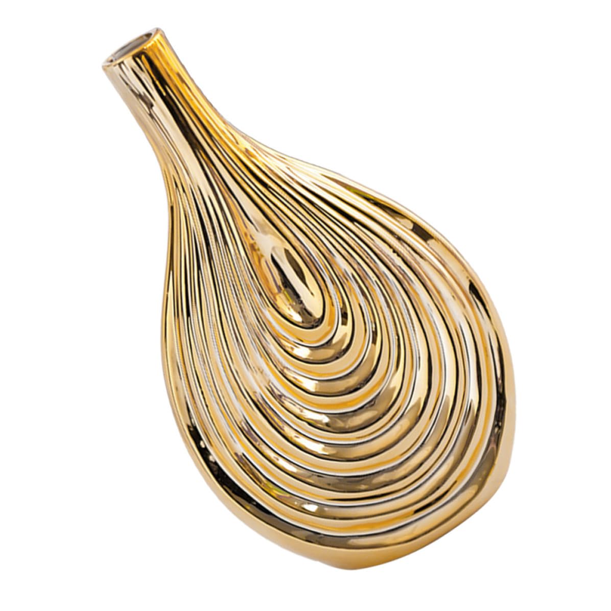 Vase en céramique doré au design nordique moderne pour fleurs de salon