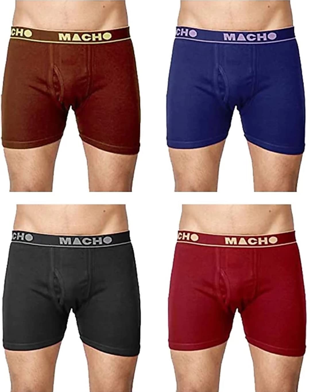 macho Men's Long Cotton Fine Trunk Pack of 3 (Multi Color) (85)-picture-39