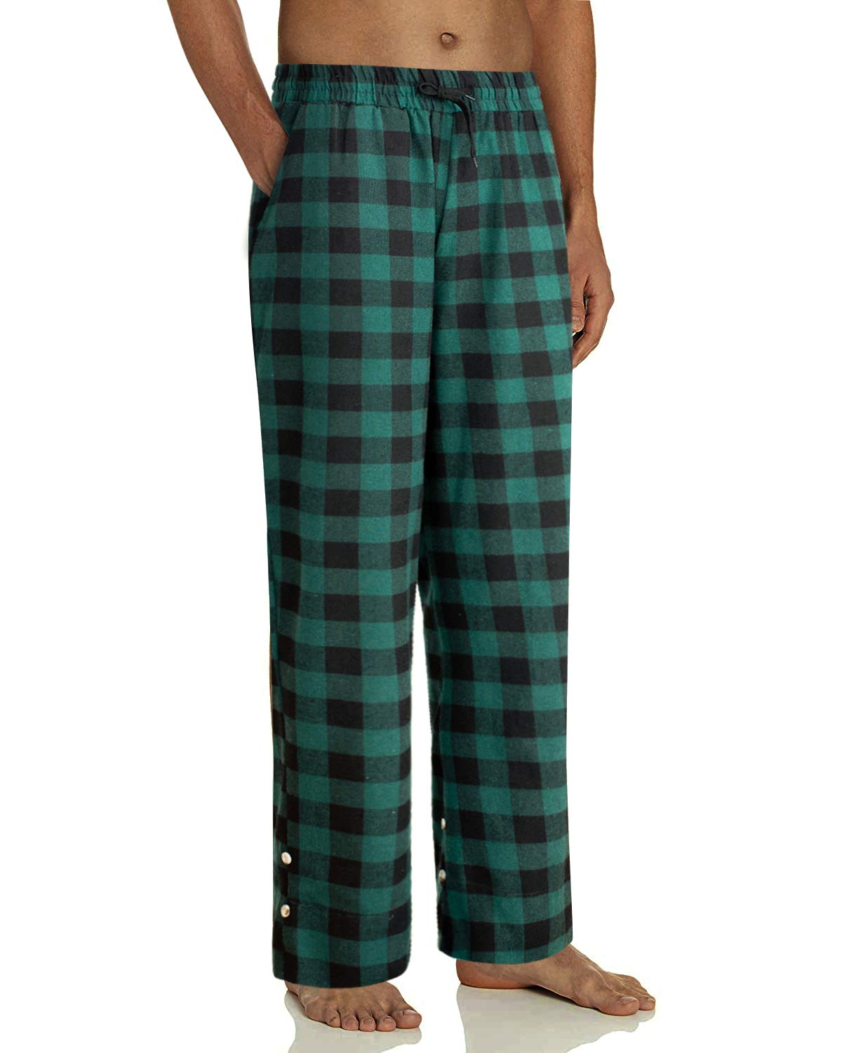 Alimens & Gentle Mens Heavyweight Flannel Plaid Pajama Pants 100% Cotton Sleep Lounge Pant