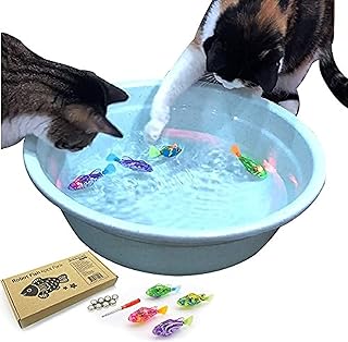 Interactive Swimming Robot Fish Toy for Cat with LED Light (4 pcs) BlackHole Litter Mat, Cat & Dog Toy to Stimulate Your Cat's Hunter Instincts