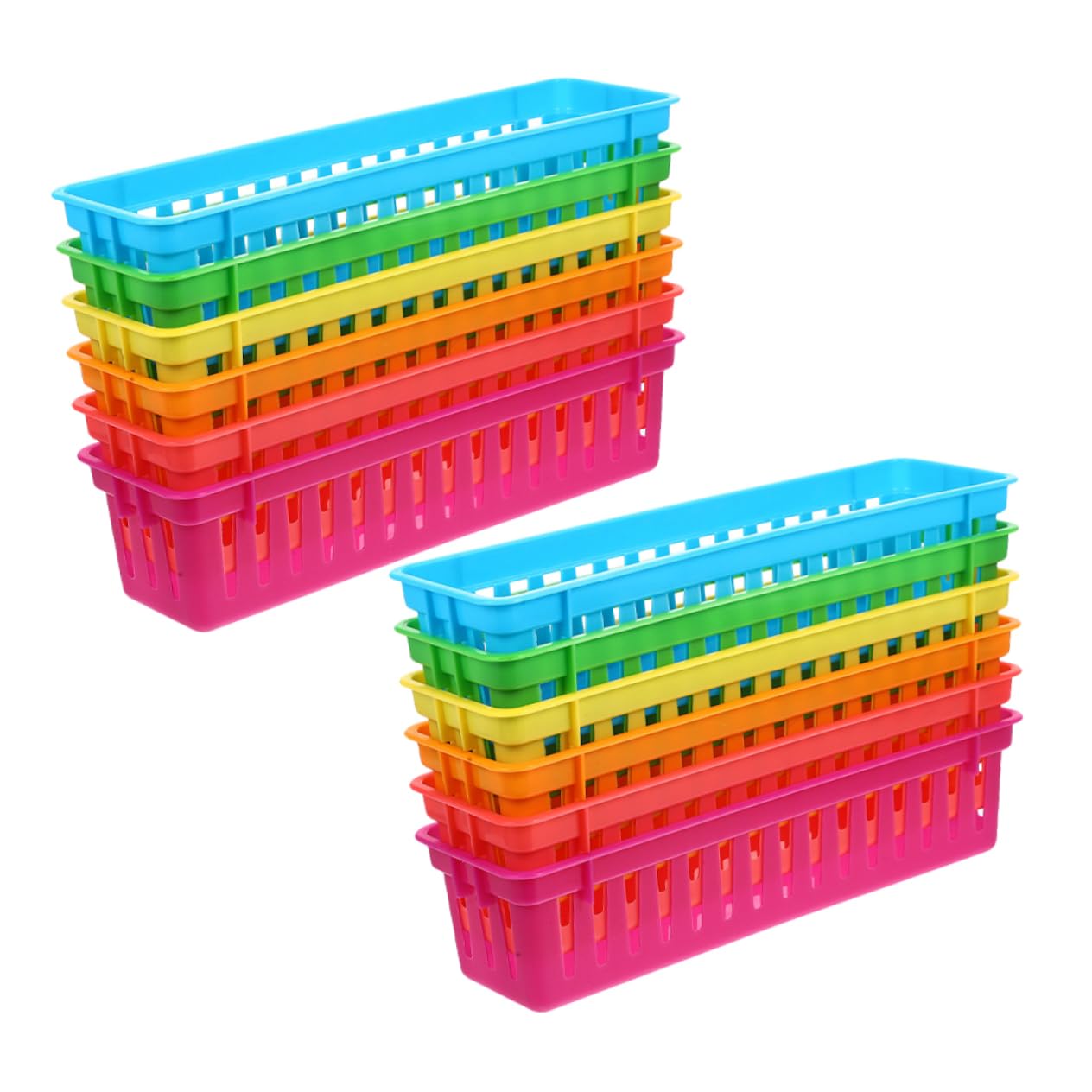3 Set Plastica Colorati Per Organizzazione Cancelleria Portapenne Piccoli E Stretti Per Organizer Versatile Per Scrivania Resistente E 12 Pezzi*3