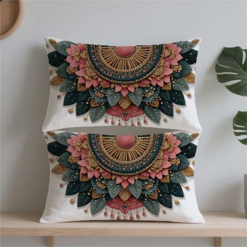 Pillow case bohême rose un cadeau idéal de décoration maison - 2