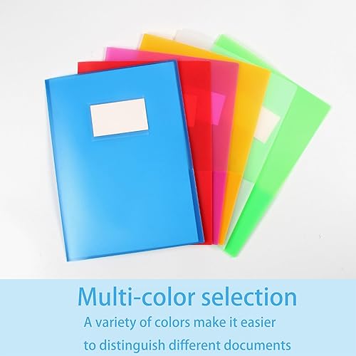 Miniatura 6 de Carpeta resistente de dos bolsillos para oficina, escuela secundaria, tarjetero, duradero, tamaño carta, paquete de 6, translúcido