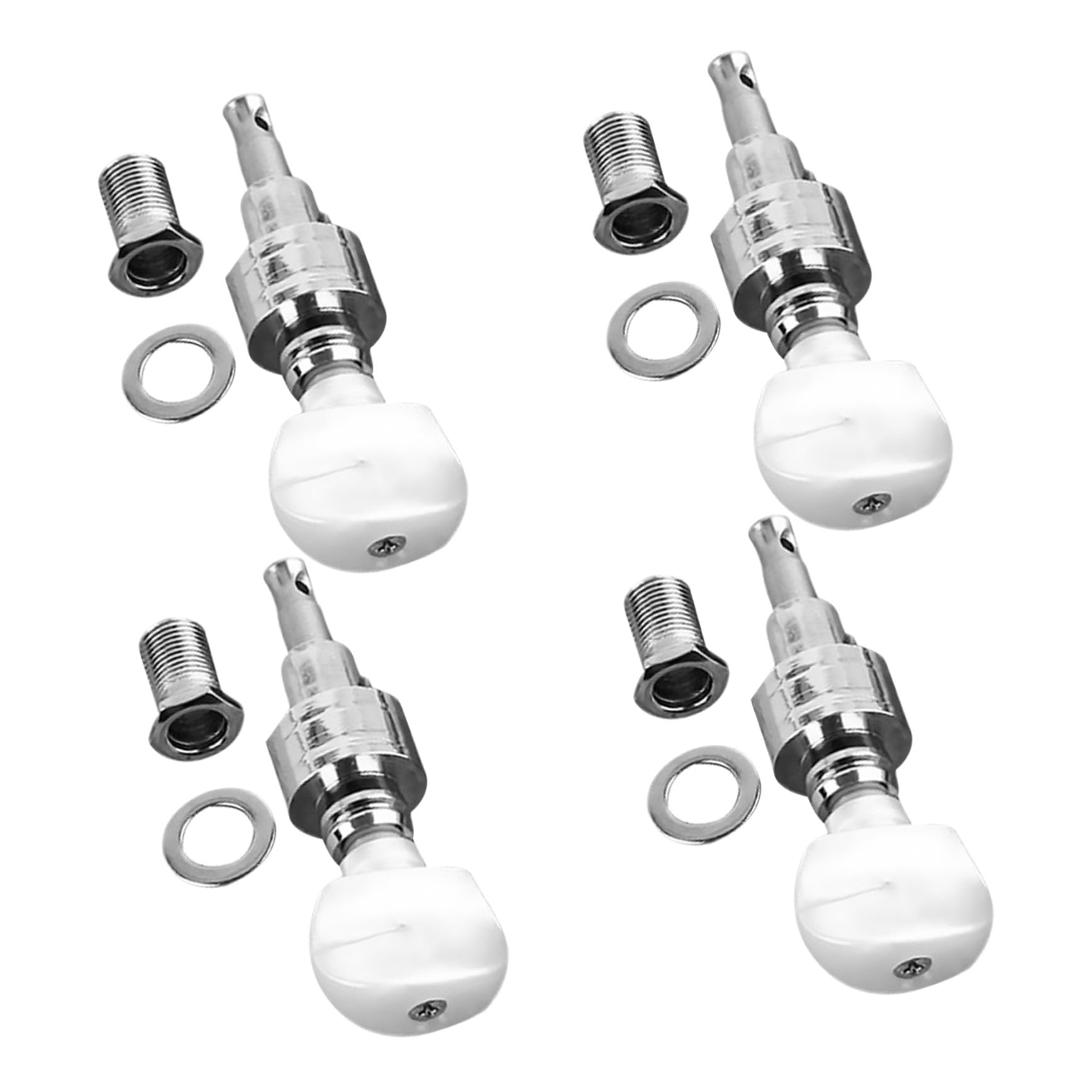 Banjo Maschinenkopf Professionelles Design 4 Stück aus Metall und Hohe Zuverlässigkeit mit 4 Buchsen und 4 Ferrulen für Banjo Stimmung