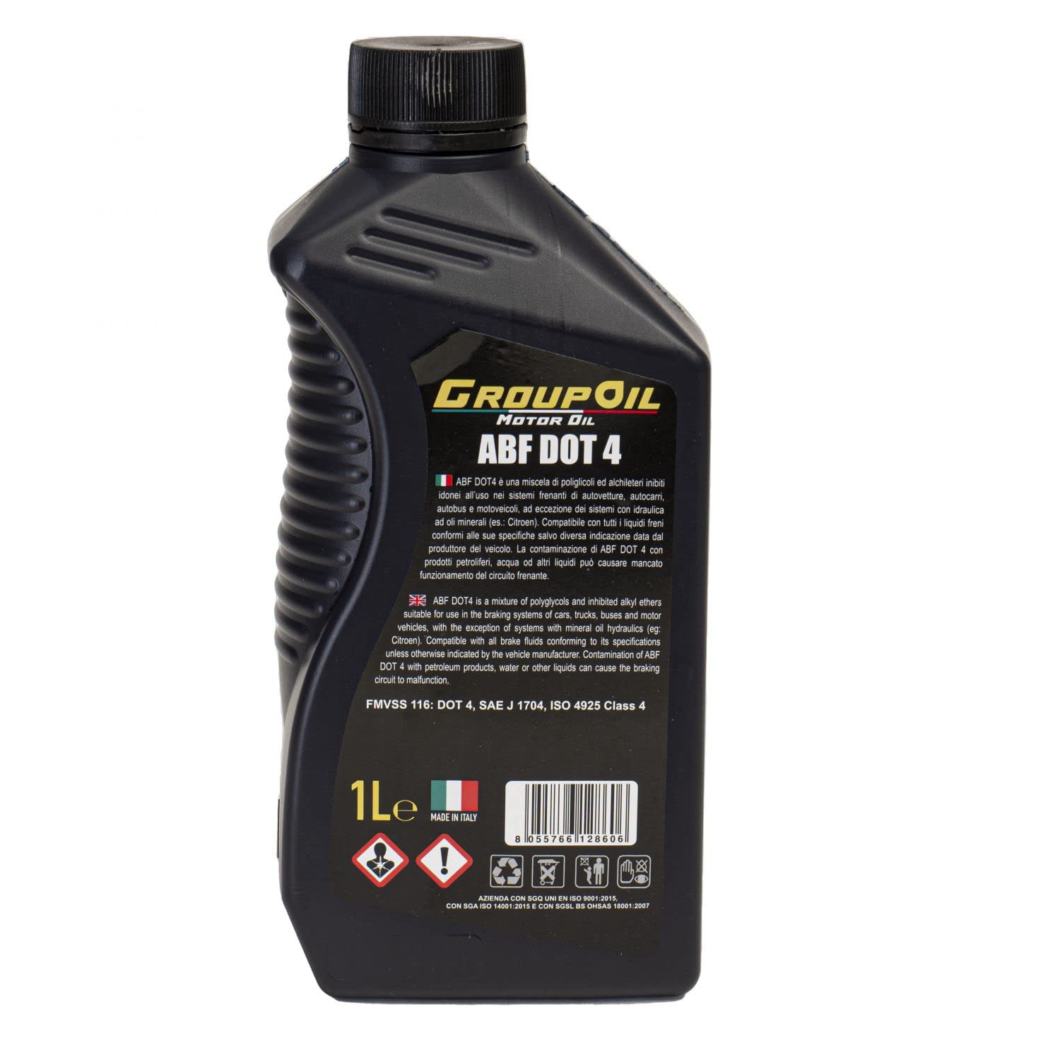 Lubrificanti GROUPOIL 5x1L ABF DOT 4 BF DOT4 e una miscela di poliglicoli ed alchileteri inibiti idonei all’uso nei sistemi frenanti di autovetture, autocarri, autobus e motoveicoli made in italy