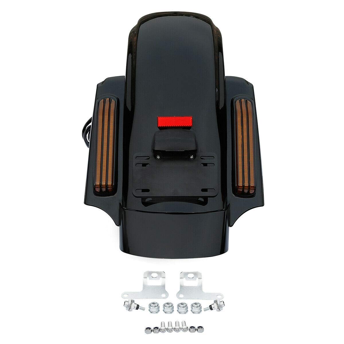 XFMT Motorcycle Hard Saddlebags W/Rear Fender LED System Orange
