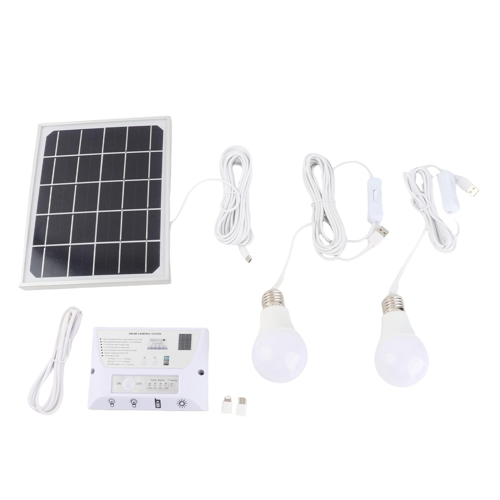 Luz solar para interiores y exteriores, bombilla solar recargable, luz solar para cobertizo, luz para gallinero, para el hogar, camping, senderismo, acabado de emergencia por