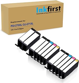 12 Inkfirst Compatible PGI-270XL CLI-271XL PGI-270 CLI-271 Ink Cartridges Replacement for Canon PGI-270XL CLI-271XL PGI270XL CLI271XL PGI-270 CLI-271 (2 Set + 2 PGI) PIXMA TS5020 TS6020 TS8020 TS9020