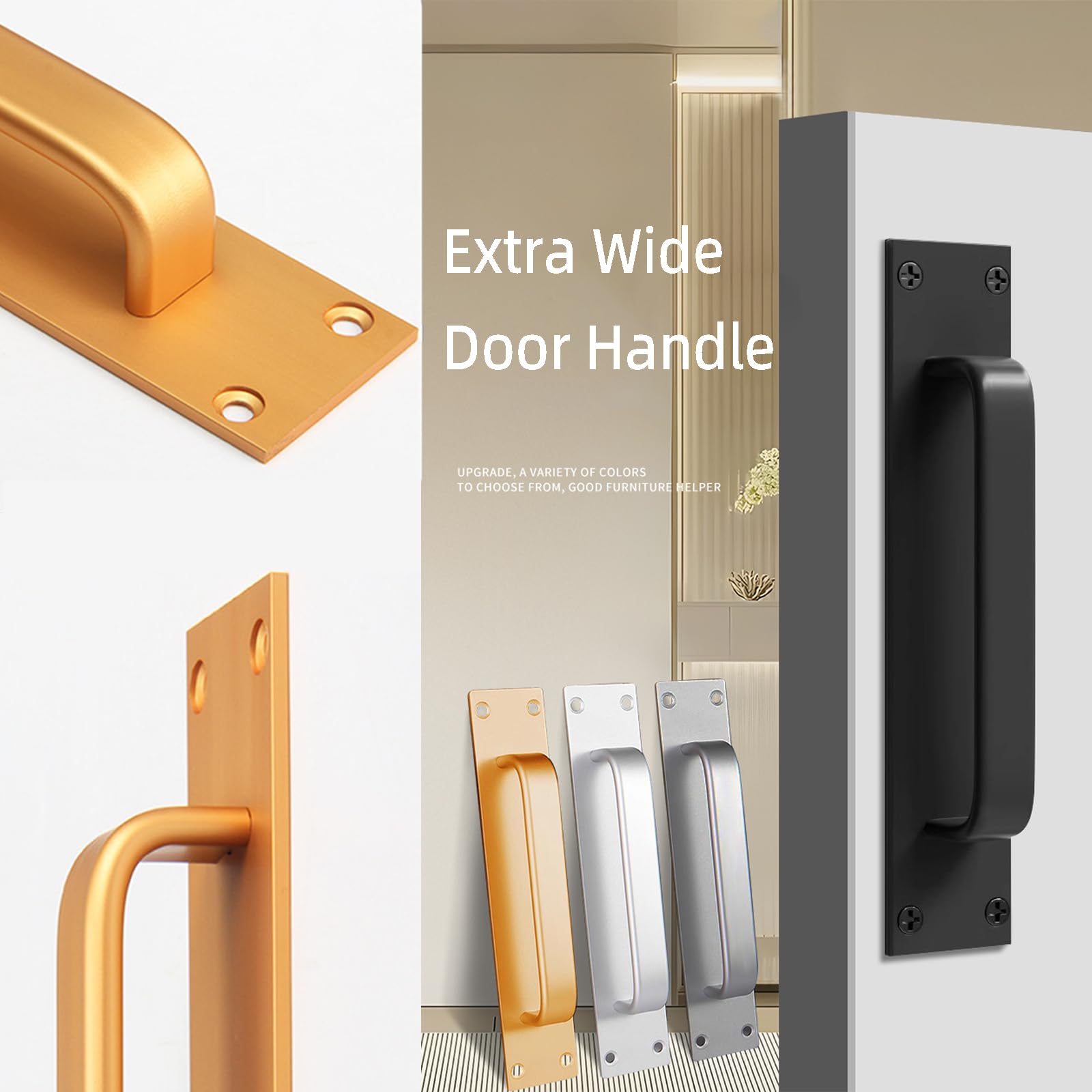 Joytey 2 Packs Door Handles Cabinet Pulls 7.87x1.57 in D Pull Handle with Screws Large Handle Pulls for Barn Garage Shed Gate Cupboard Wardrobe Doors Window Dresser Drawer Hotbed - Image 4