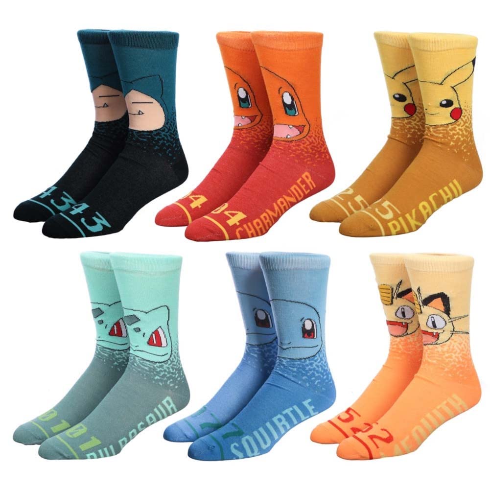Buy Pokemon Multi Characters Crew Socks 6 Pair Pack Online at desertcart INDIA